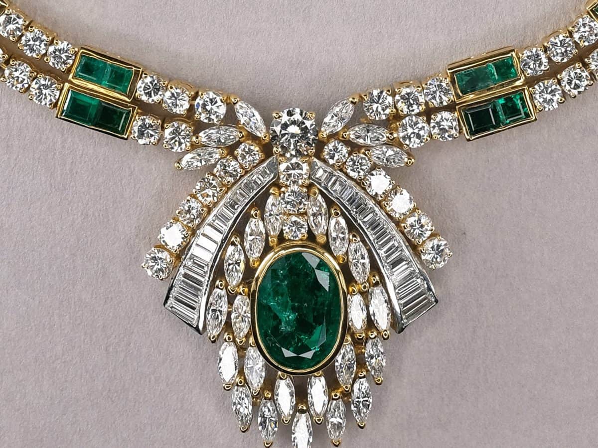 Buy 14K Gold Vintage Emerald Pendant Necklace, Emerald Cut Natural Green  Emerald Stone, Antique Real Emerald Charm Choker, Edwardian Necklace Online  in India - Etsy